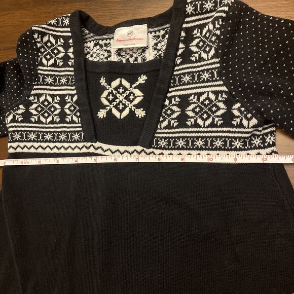Hanna Andersson Black & White Sweater Dress Size 100cm/US 4 Fair Isle Euro Norm - Picture 4 of 11